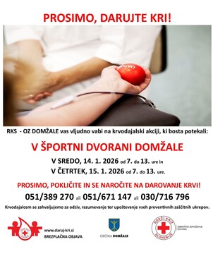 Vabilo na krvodajalsko akcijo