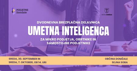 Brezplačni delavnici o uporabi umetne inteligence namenjeni mikropodjetjem, obrtnikom in samostojnim podjetnikom