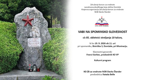 Spominska slovesnost na padle borce pri Mostnarju